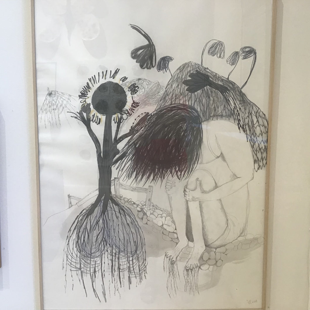 Stine Illum - ‘Rødder’ - original tegning