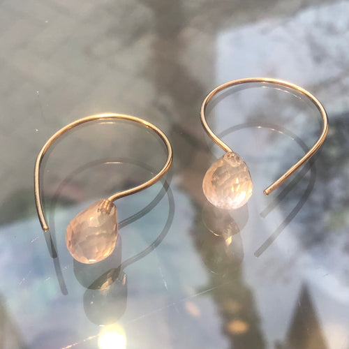 Ørekrog m. rosa kvarts