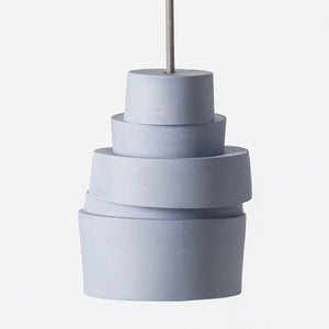 Stabel lampe - blå m. grå ledning